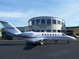 Private jet on airport tarmac